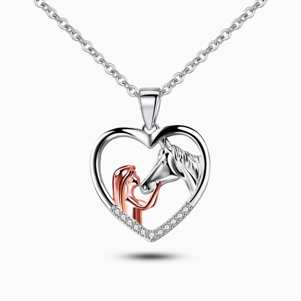 GIRL AND HORSE HEART NECKLACE